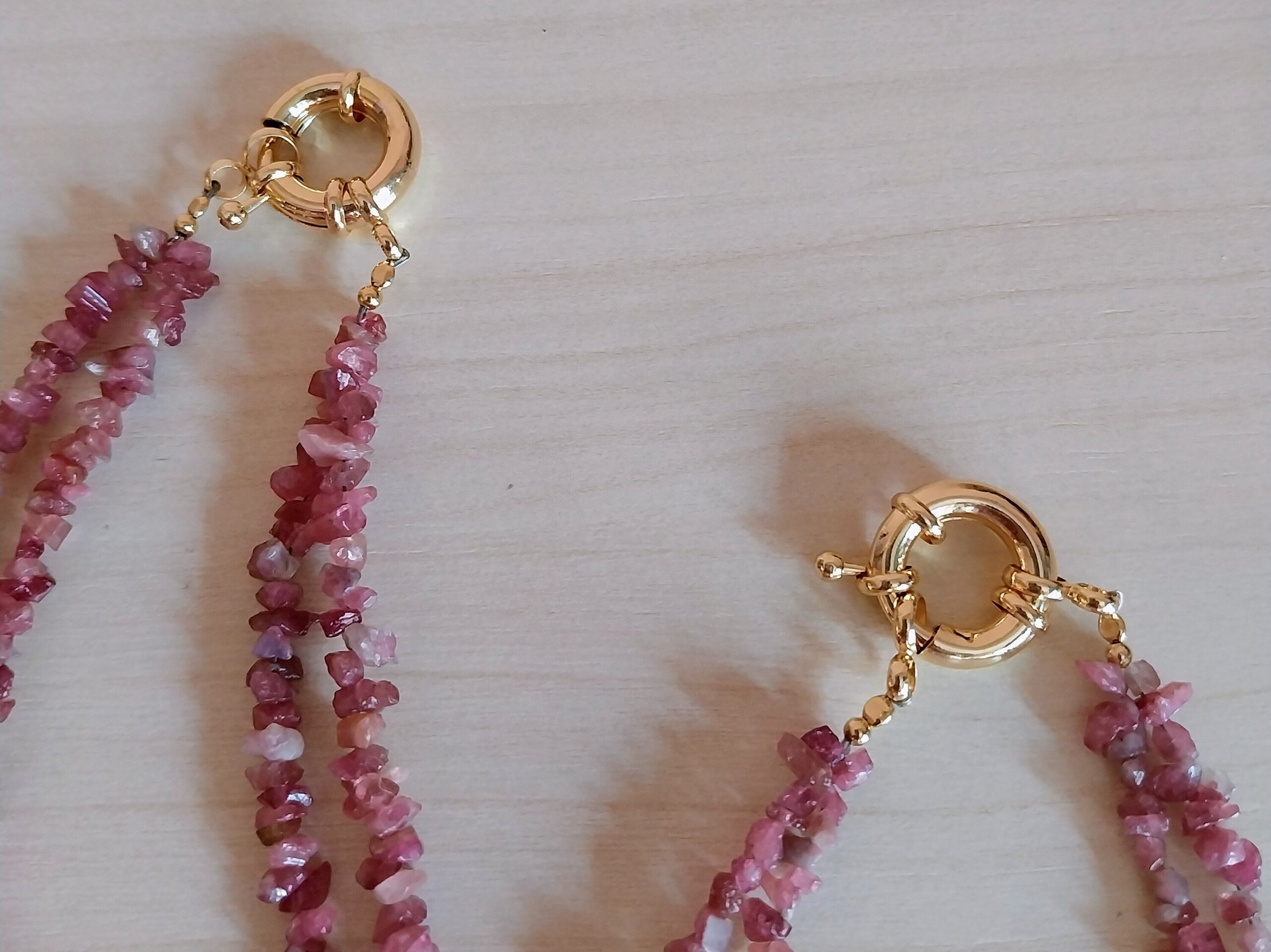 Conjunto collar y pulsera Doble Turmalina Rosa - 2