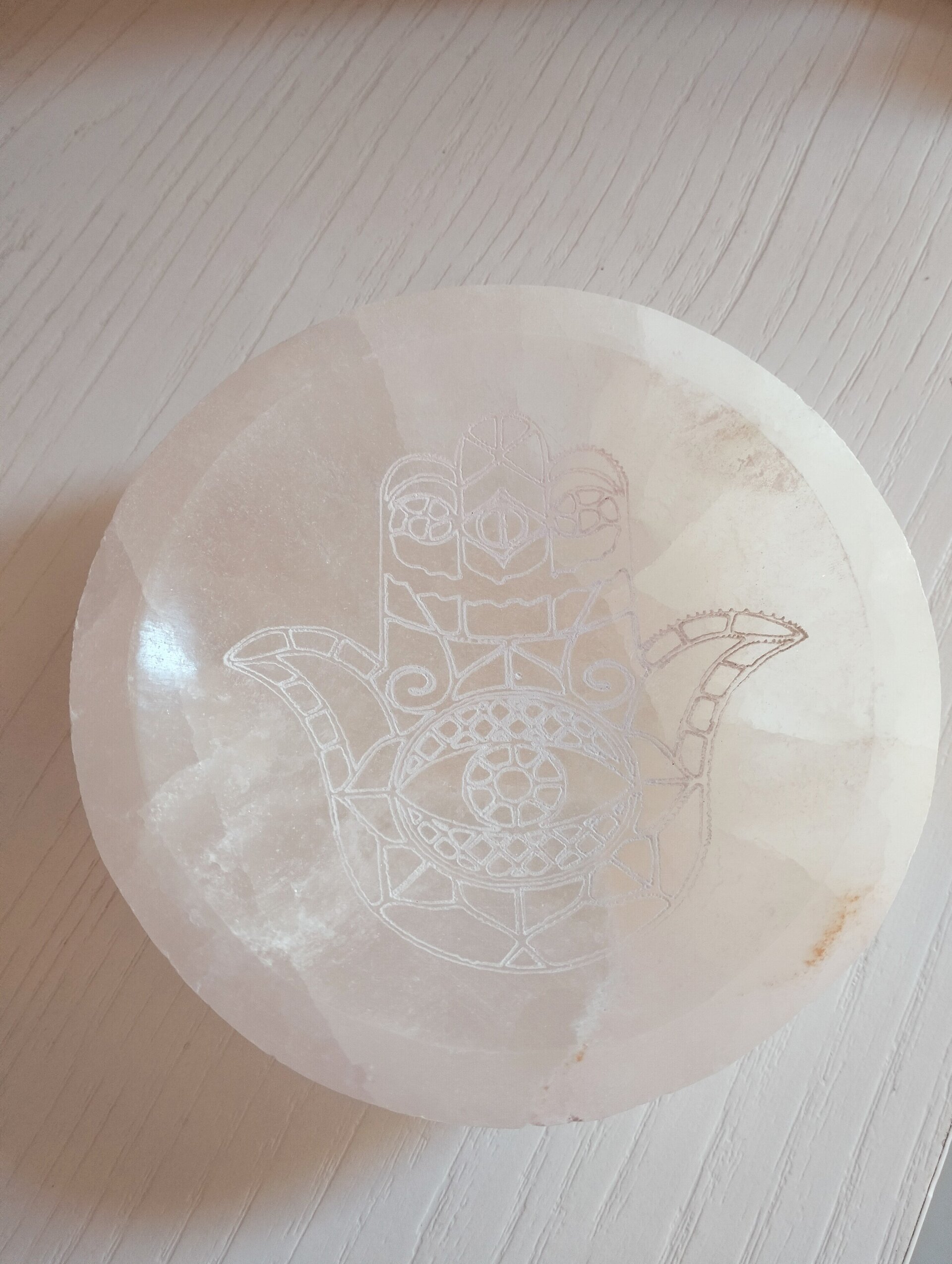 Cuenco Selenita Mano de Fátima - 2